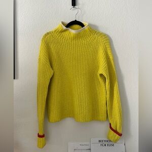 Anthropologie Yellow Cowl Neck Sweater